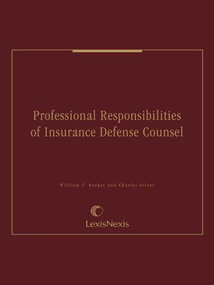 cover image of Professional Responsibilities of Insurance Defense Counsel